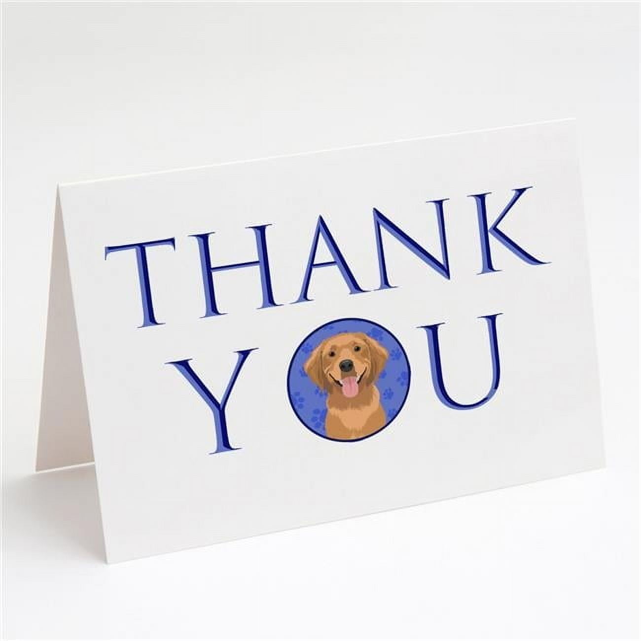 Golden Retriever Red #2 Thank You Greeting Cards and Envelopes Pack of 8 7 in x 5 in