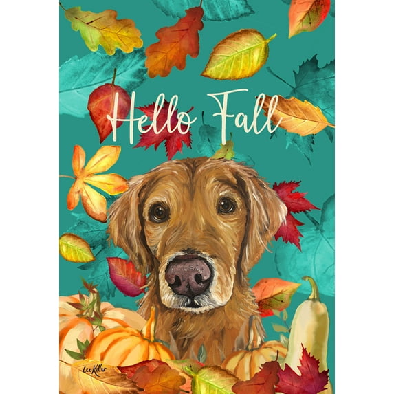 Golden Retriever Red - Hippie Hound Studios Fall Garden Flag