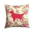 thumbnail image 1 of Golden Retriever Shabby Chic Yellow Roses Fabric Decorative Pillow, 1 of 4