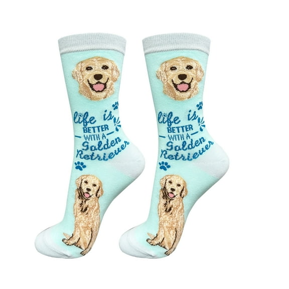 E&S Pets Golden Retriever Socks - Life is Better Socks for Pet Lovers - Cute Unisex Socks - One Size Fits Most