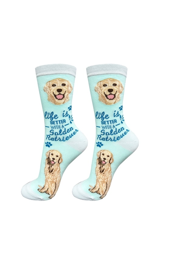 Golden Retriever Socks - Life is Better Socks for Pet Lovers - Cute Unisex Socks - One Size Fits Most