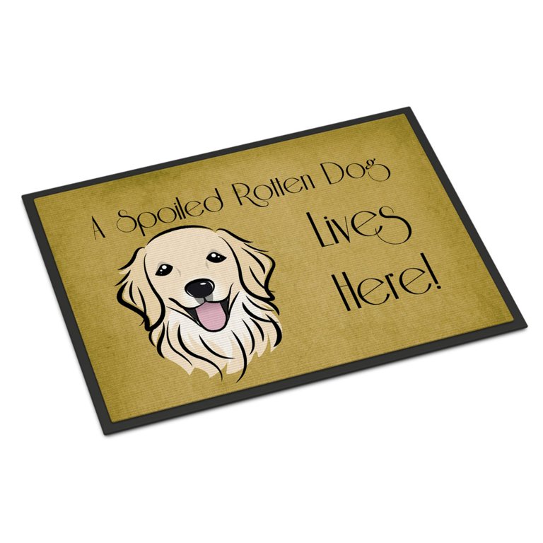 Golden Retriever Spoiled Dog Lives Here Door Mat 