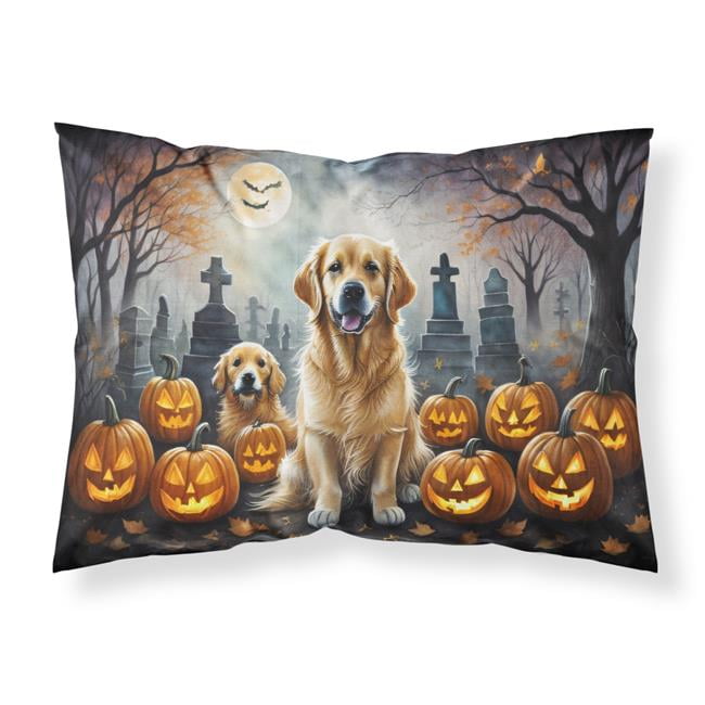 Golden Retriever Spooky Halloween Fabric Standard Pillowcase