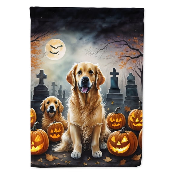 Golden Retriever Spooky Halloween Garden Flag 11.25 in x 15.5 in