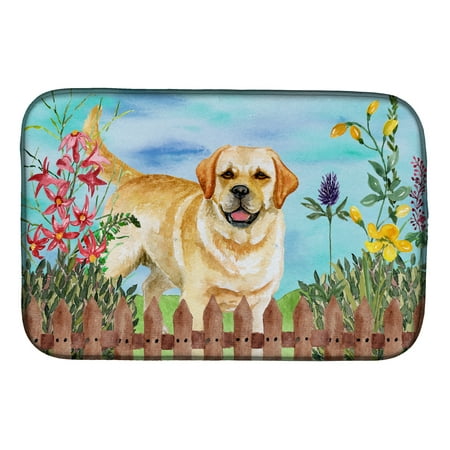 Golden Retriever Spring Dish Drying Mat