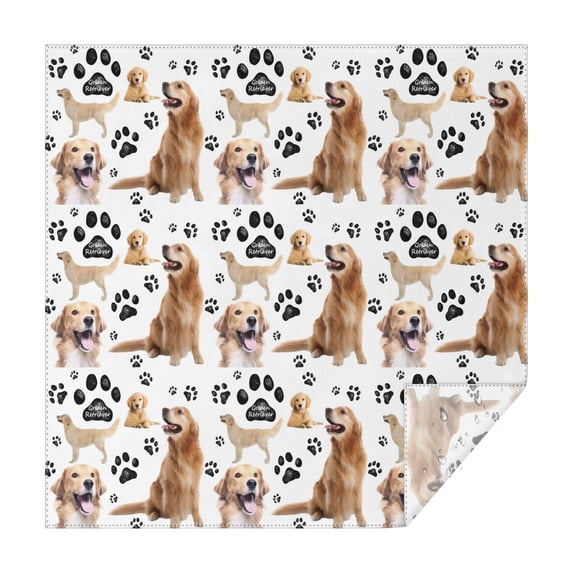 Golden Retriever Square Tablecloth,Waterproof Square Table Cover,Wipeable Spillproof Washable Table Cover for Home Kitchen Party Decor 52"x52"(132x132cm)