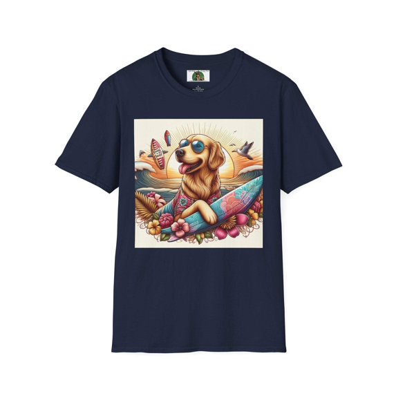 Golden Retriever Surfer Unisex Softstyle T-Shirt