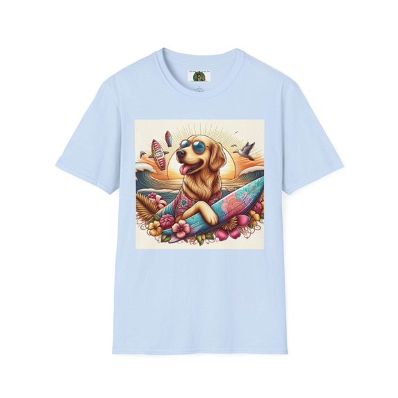 Golden Retriever Surfer Unisex Softstyle T-Shirt