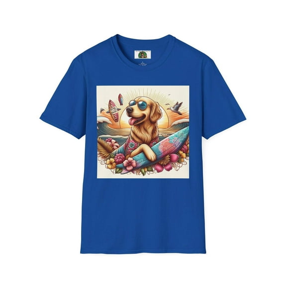 Golden Retriever Surfer Unisex Softstyle T-Shirt