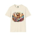 thumbnail image 1 of Golden Retriever Surfer Unisex Softstyle T-Shirt, 1 of 11