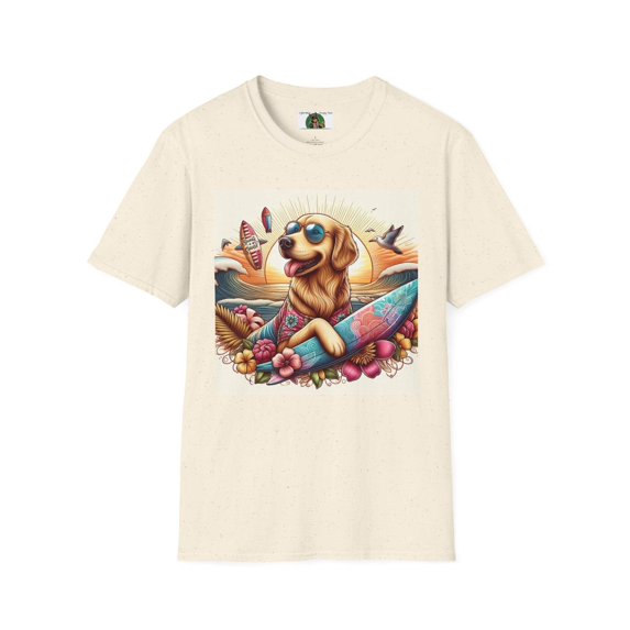 Golden Retriever Surfer Unisex Softstyle T-Shirt