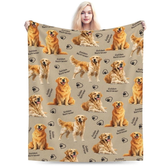 Golden Retriever Throw Blanket Golden Retriever Puppy Stuff Gifts for Dog Lover Adults Women Men Soft Cozy Warm Plush Fluffy Fuzzy Fleece Blanket Decor 50x40