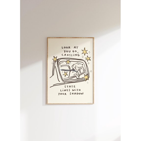 Golden Retriever Travel Lyrics Inspired Wall Art Home Decor