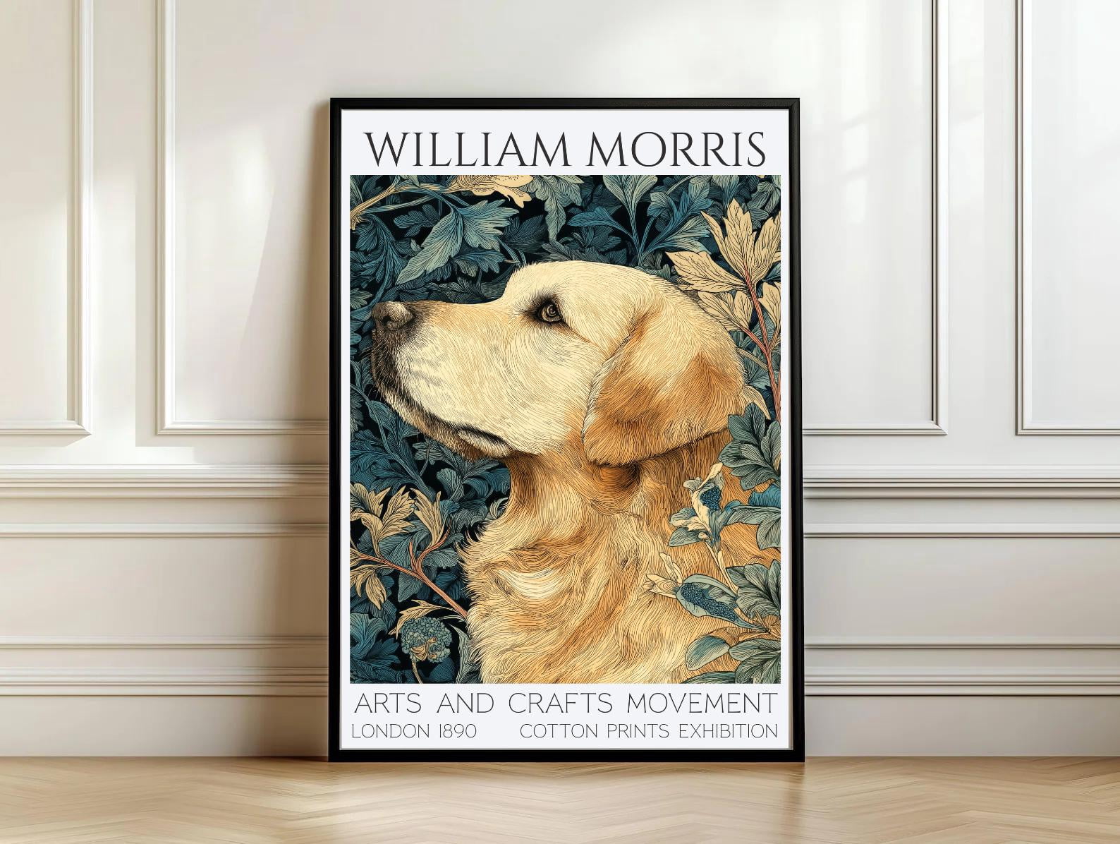 Golden Retriever Wall Art Poster Arts Crafts Movement Dog , Poster ...