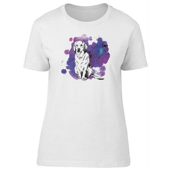 Golden Retriever Watercolor Dog T-Shirt Women -Image by Shutterstock, Female x-Large