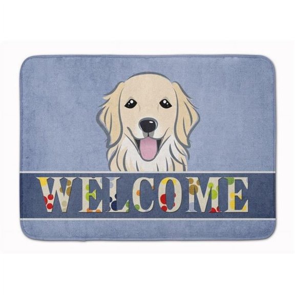 Golden Retriever Welcome Machine Washable Memory Foam Mat