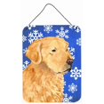 thumbnail image 1 of Golden Retriever Winter Snowflakes Holiday Aluminium Metal Wall Or Door Hanging Prints, 1 of 1