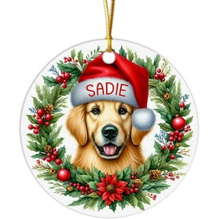 GuteGifts Personalised Photo Pets Dog Cat Memorial Bauble Ceramics Ornaments Christmas Xmas Tree Decoration Hanging Sign Keepsake