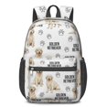 thumbnail image 1 of Golden Retriever and Dog Paw Print 17" Waterproof Oxford School Backpacks for Teens, S-Shape Padded Straps, for School, Travel, Hiking, Camping, 1 of 5