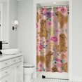 thumbnail image 1 of Golden Retriever with Flowers Shower Curtain 36"x72" ,Bathroom Decorative Shower Curtains Set with 12 Hooks,Modern Waterproof Washable Shower Curtain, 1 of 6