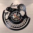 thumbnail image 1 of Golden Retriever with Love Hearts Decorative Wall Clock Made Of Music Disc Vinyl Record Golden Retriever Puppy Dog Owner Gift, 1 of 7