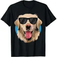 thumbnail image 1 of Golden Retriever with Sunglasses T-Shirt, 1 of 7