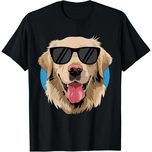 Golden Retriever with Sunglasses T-Shirt