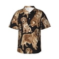thumbnail image 1 of Golden Retrievers Men'S 3d Print Casual Button Down Shirts, Novelty Hawaiian Short Sleeves S, 1 of 7