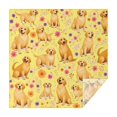 thumbnail image 1 of Golden Retrievers and Pioneer Flower Square Tablecloth,Waterproof Square Table Cover,Wipeable Spillproof Washable Table Cover for Home Kitchen Party Decor 52"x52"(132x132cm), 1 of 6