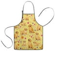 thumbnail image 1 of Golden Retrievers and Pioneer Flower Kids Aprons for Girls and Boys,Adjustable Neck Strap Toddler Aprons for Kids Cooking Baking, 1 of 7