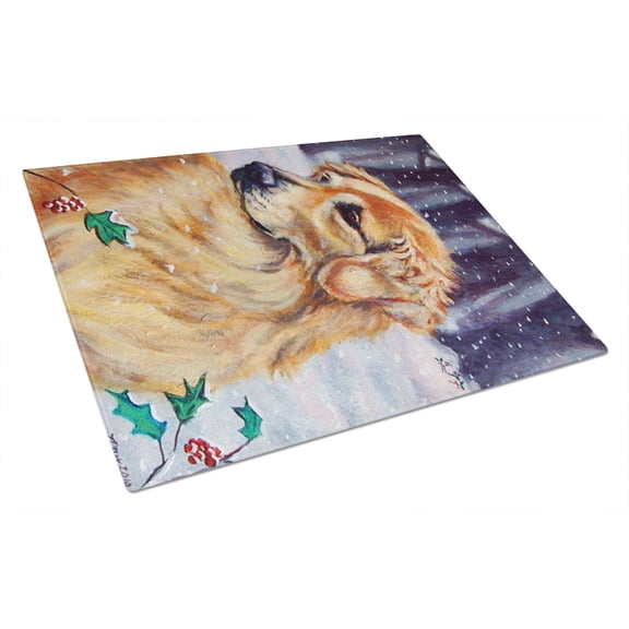 Golden Retriver Holly Glass Cutting Board Large