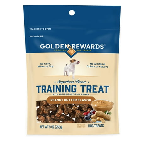 Golden Rewards Dog Training Treats with Peanut Butter Flavor, 9 oz Pouch