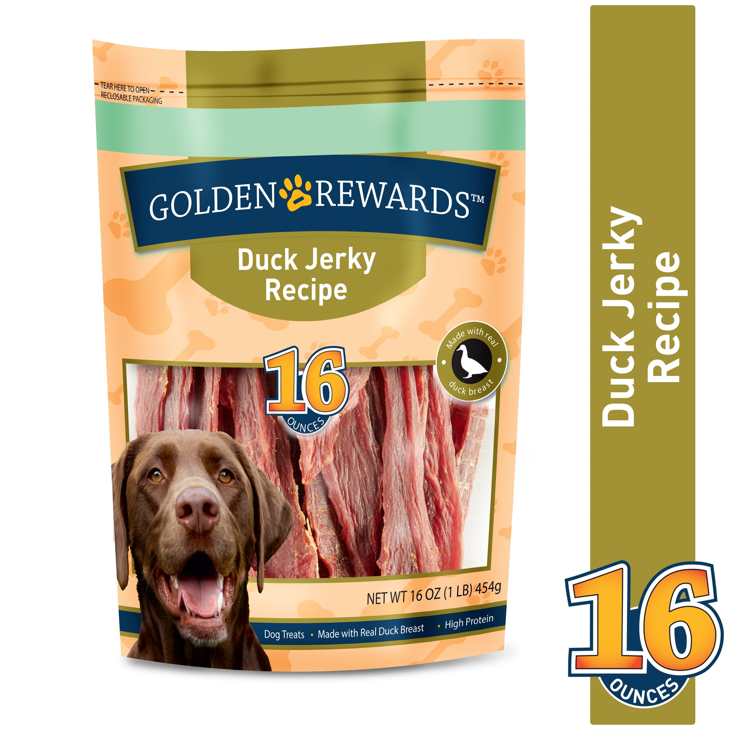Golden Rewards Duck Flavor Jerky Dog Treats, 16 oz