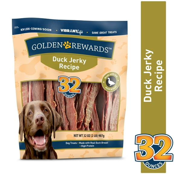 Golden Rewards Jerky Recipe Dog Treats, Duck, 32 oz