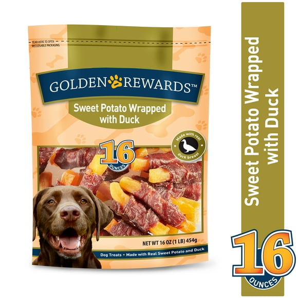 Golden Rewards Sweet Potato Wrapped with Duck Dog Treats, 16 oz