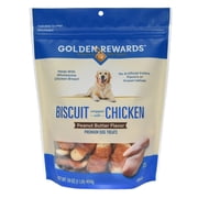 Golden Rewards Peanut Butter Flavor Biscuit Wrapped with Chicken Dry Training Treats for All Dogs, 16 oz