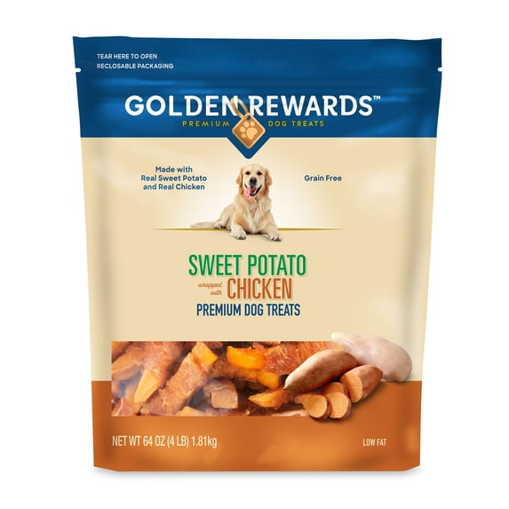 Golden Rewards Sweet Potato Wrapped with Chicken Dog Treats, 64 oz