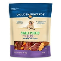Golden Rewards Sweet Potato Wrapped with Duck Premium Treats for Dogs, 16 oz Bag