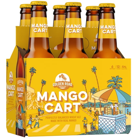 Golden Road Mango Cart 6 Pack, 12 fl oz Bottles, 4% ABV