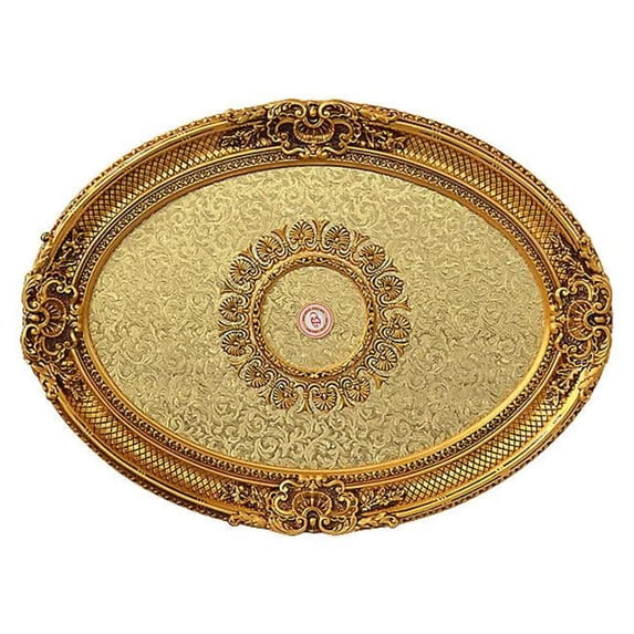 Golden Rocaille Oval Medallion - Multi Color