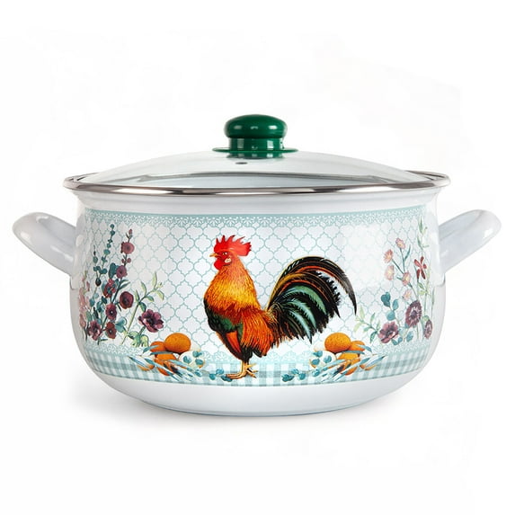 Golden Rooster Belly Deep Stock Pot with Glass Lid , Stockpot for Cooking (5.05-qt. (4.8 L))