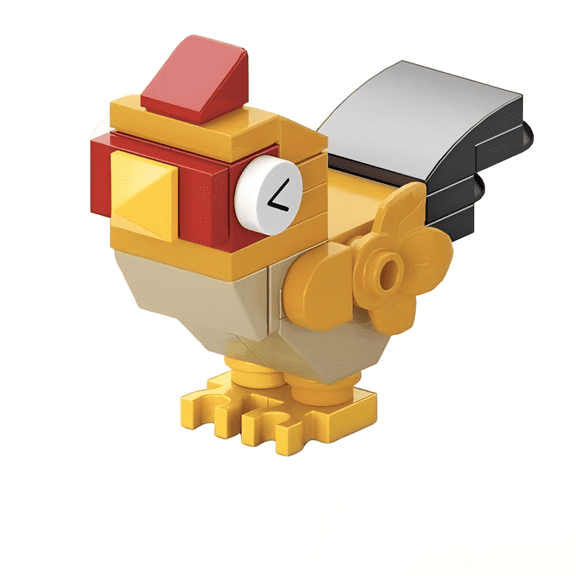 Golden Rooster Building Block Set, Creative Birthday Gift, Home Office Table Centerpiece