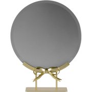 Golden Round Makeup Mirror with Bow Stand - Detachable Base -Inspired Elegant Tabletop Luxury Mirror for Living Room, Bedroom, 10.04 x 12.6 Inches