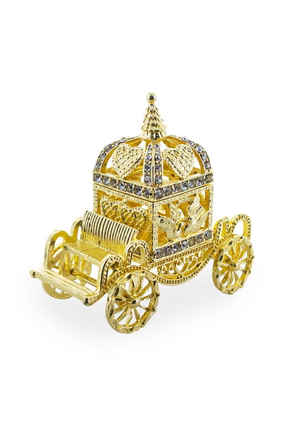 Golden Royal Coronation Coach Trinket Box Figurine