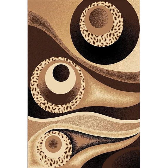 Golden Rugs B1-K30Q-DK2E 5 ft. 2 in. x 7 ft. 5 in. Platinum Collection Hand Carved Area Rug - 3D Rocks, Beige Brown