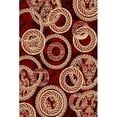 thumbnail image 1 of Golden Rugs CD-TWJ0-Y1FQ 5 ft. 2 in. x 7 ft. 5 in. Platinum Collection Hand Carved Area Rug - 3D Circles, Dark Red, 1 of 1