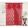 thumbnail image 1 of Golden Rugs Jacquard Luxury Curtain Window Panel Set Curtain with Attached Valance and Backing Bedroom Living Room Dining 110"X84" Each Jana Collection, 1 of 1