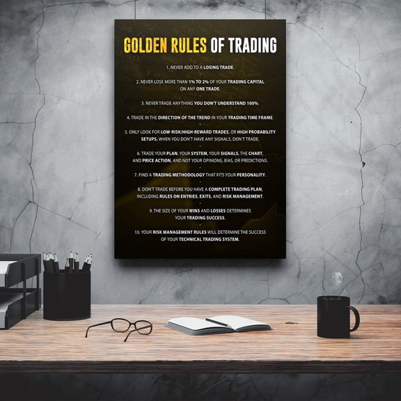 Golden Rules Of Trading Trader Office Stock Market Finance Trading Rules Art Entrepreneur Poster Unframed Paper Print