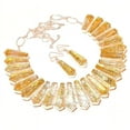 thumbnail image 1 of Golden Rutile Pencil Shape Gemstone Thanksgiving Gift Necklace+Earrings Jewelry, 1 of 2