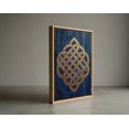 Golden Sacred Geometry Knot Wall Art Print, Mystical Blue Geometric ...
